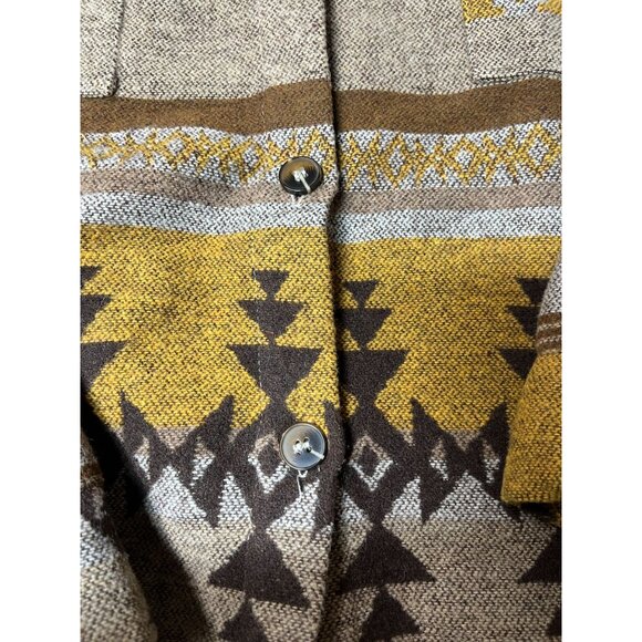 Southwestern Aztec Style Button-Up Shacket Womens Small Yellowstone‎ Vibes - Picture 13 of 16